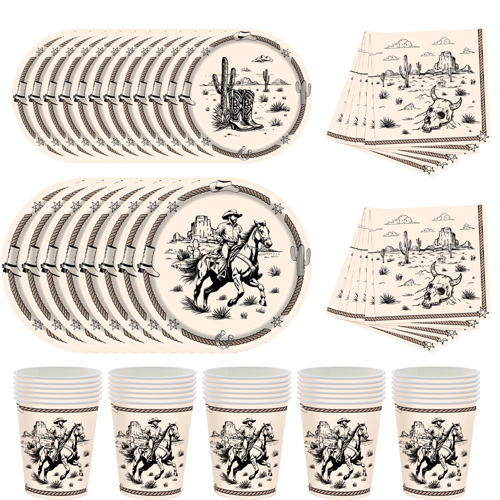 Vintage Things Collection - Vintage Western Cowboy Party Tableware Set