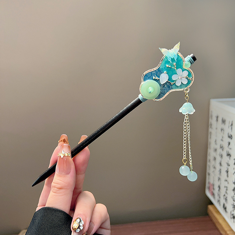 Classic Tassel Hair Stick Blac - đánh giá và giá Vintage Jewelry Collection